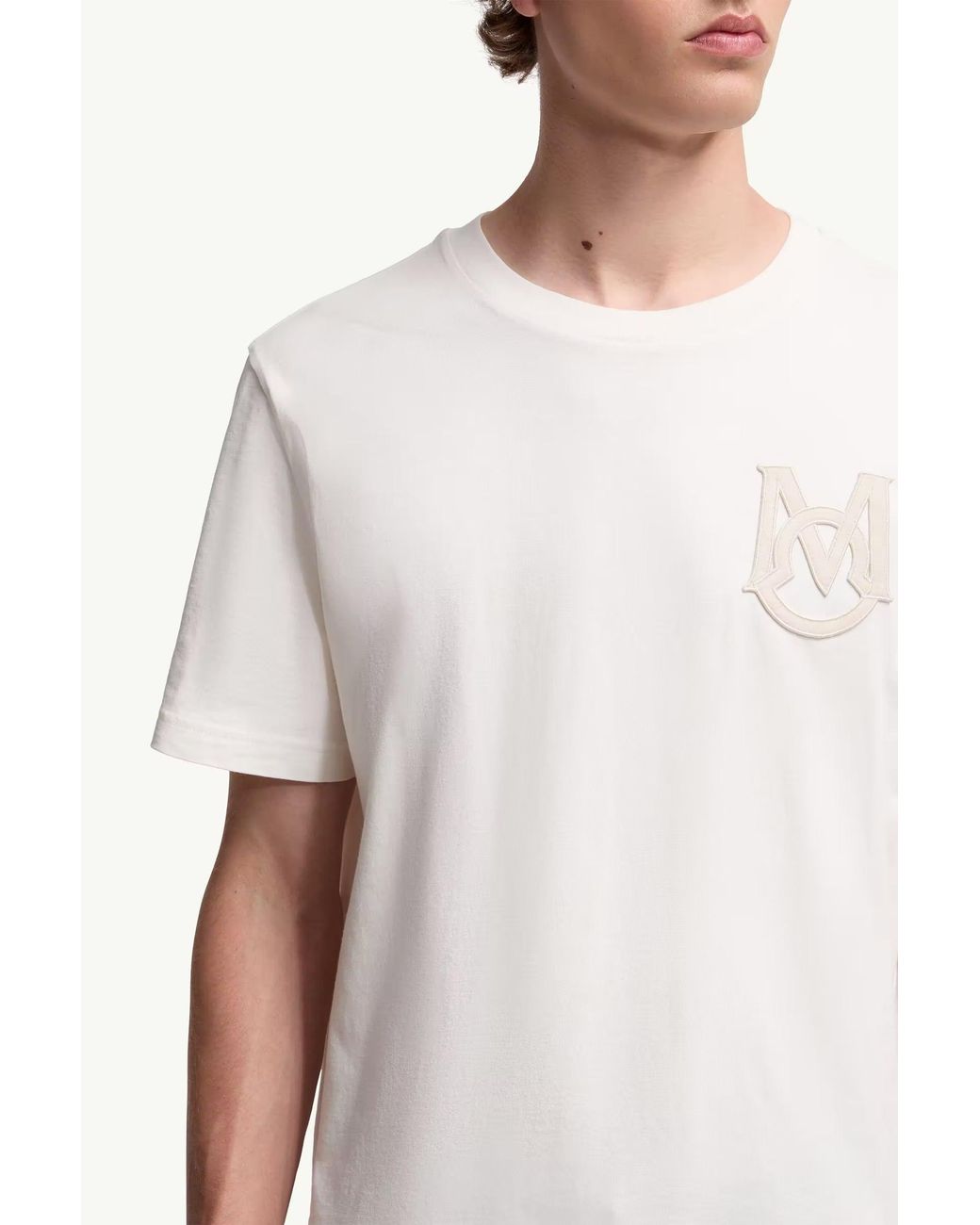Moncler White Moncler Monogram Cotton T-Shirt for men