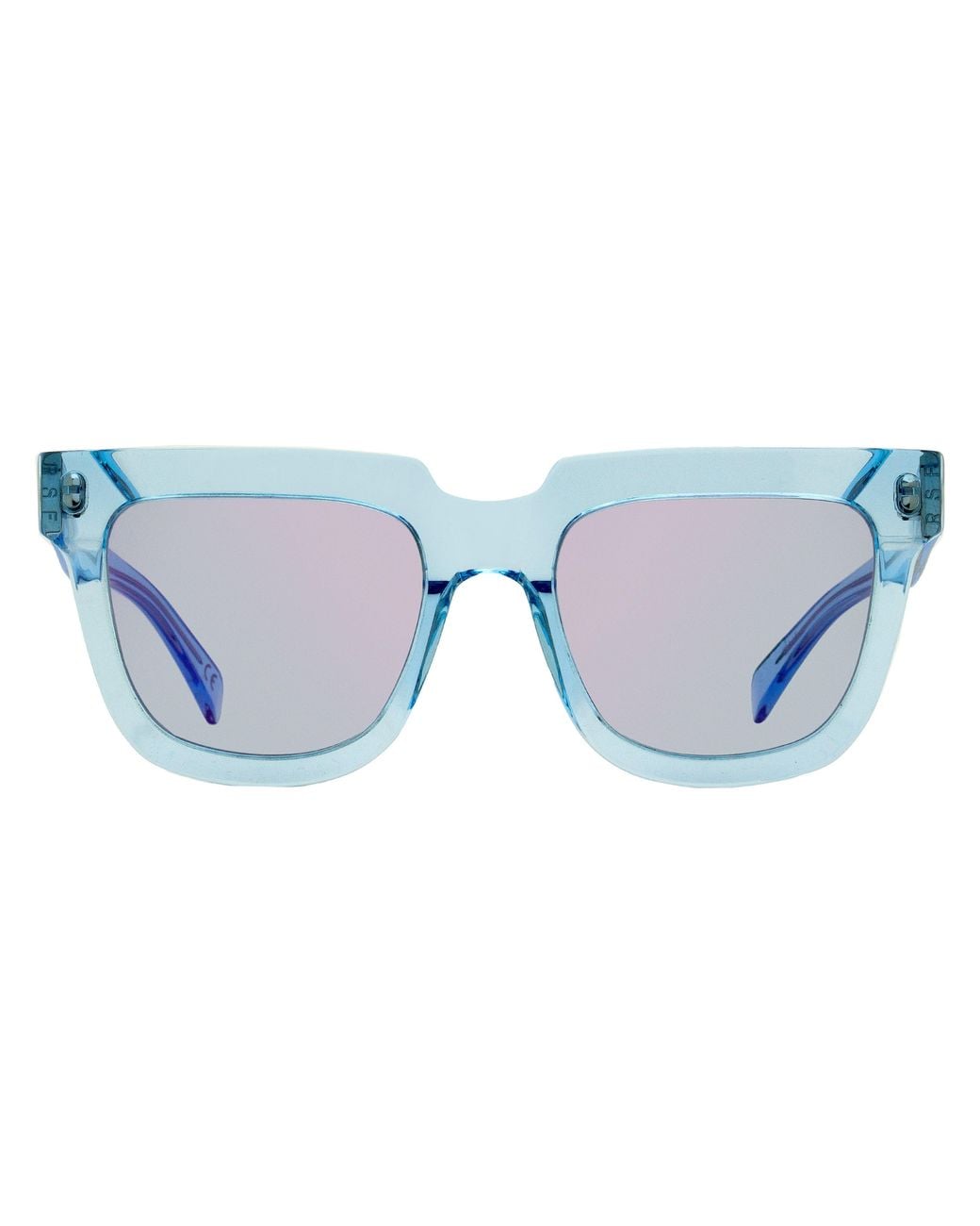 Retrosuperfuture Black Rounded Sunglasses Modo 0ee Light Blue 53mm