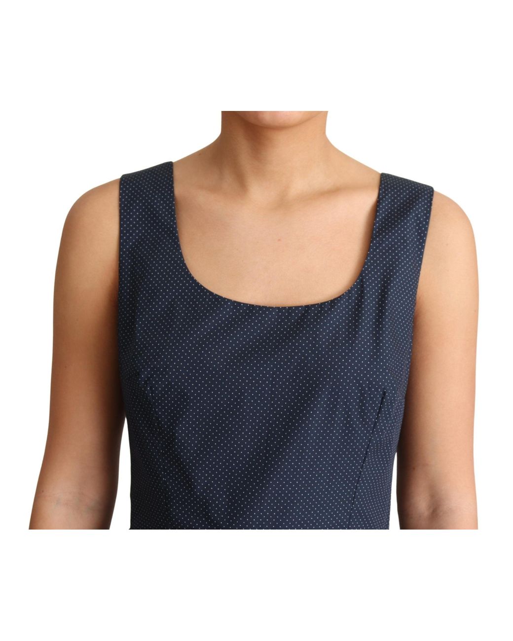Dolce & Gabbana Blue Polka Dotted Cotton A-Line Dress