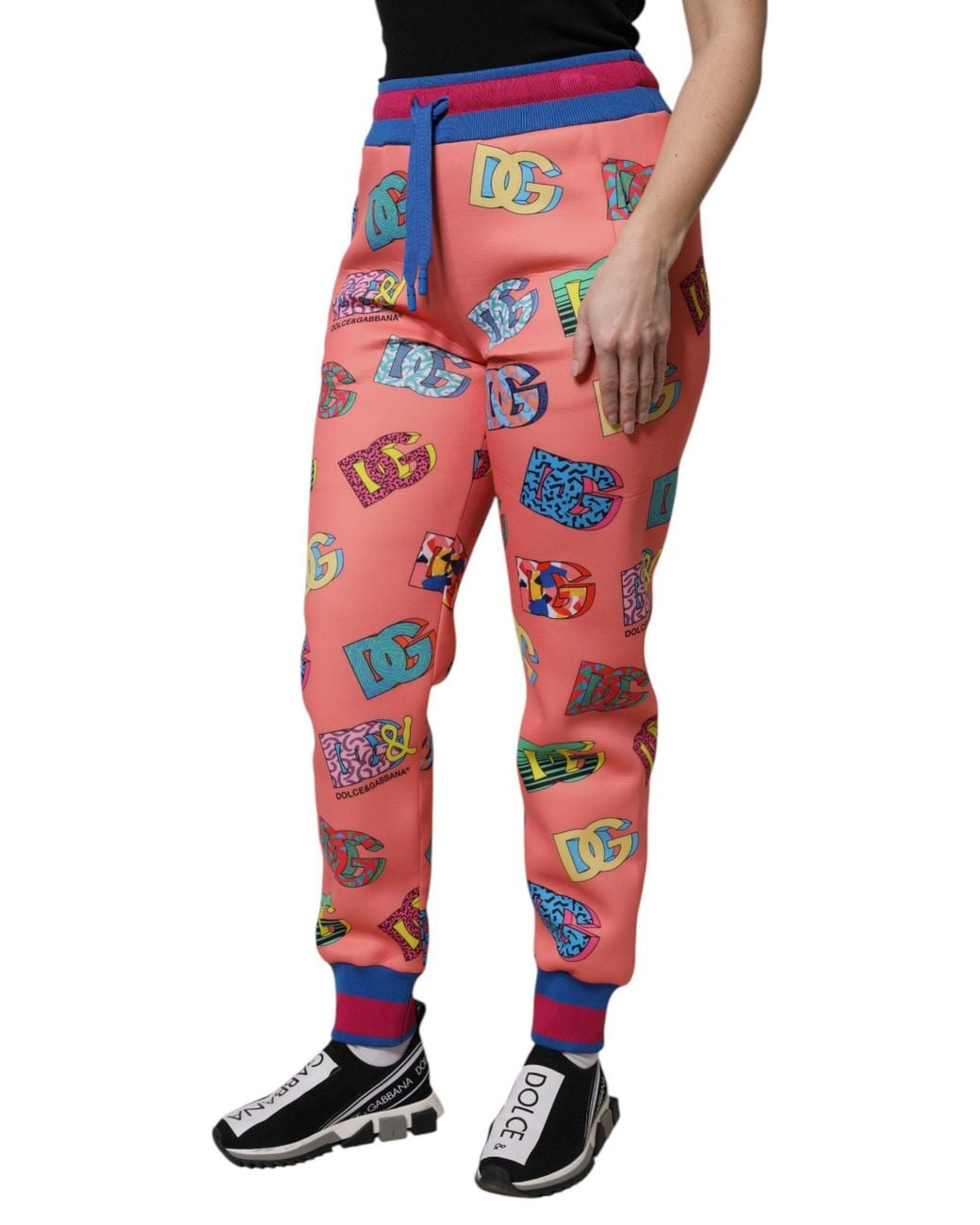 Dolce & Gabbana Red Logo Monogram Jogger Sweatwomen's Pants