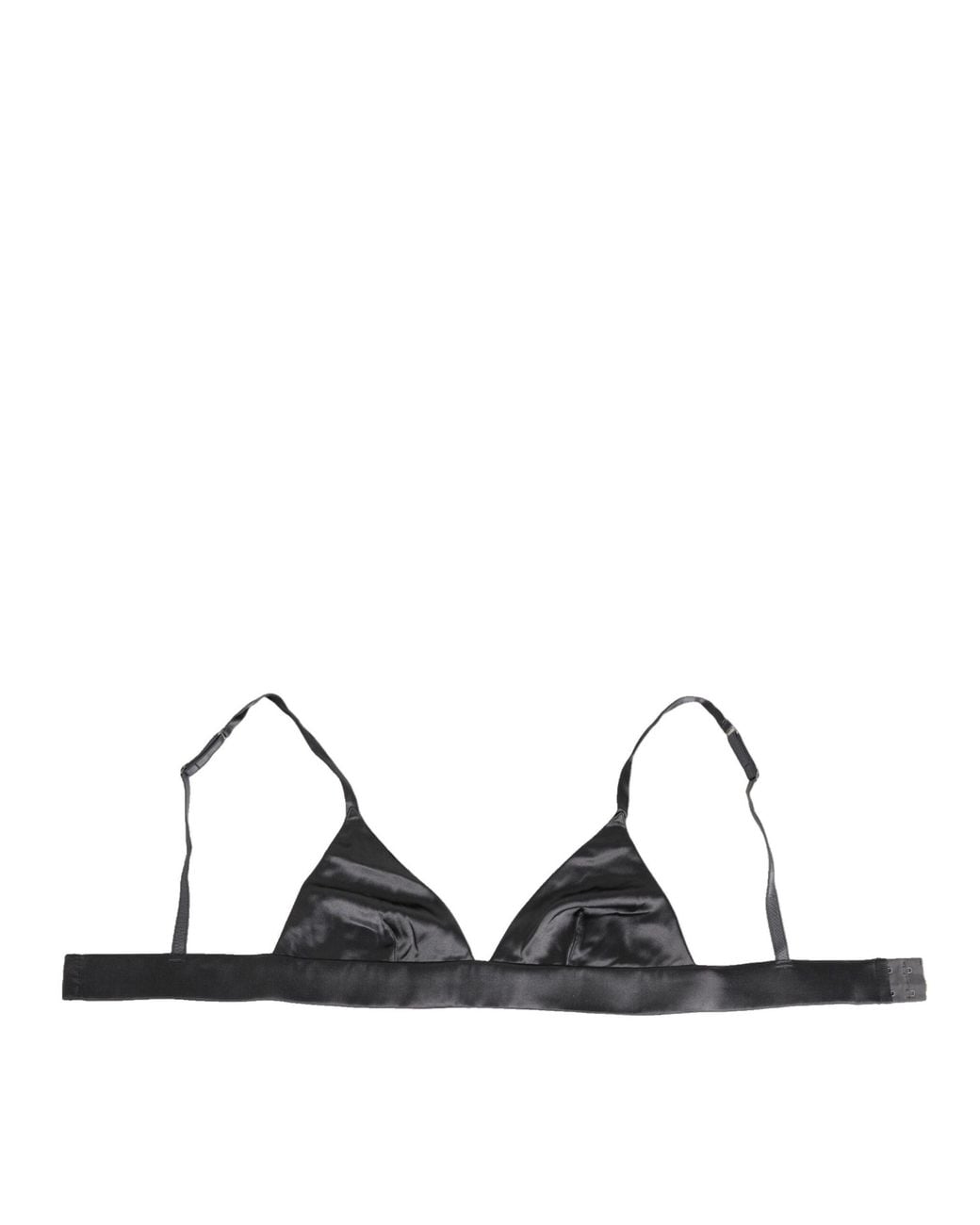 Dolce & Gabbana Black Silk Satin Triangle Soft Cup Underwear Elastane Clothing
