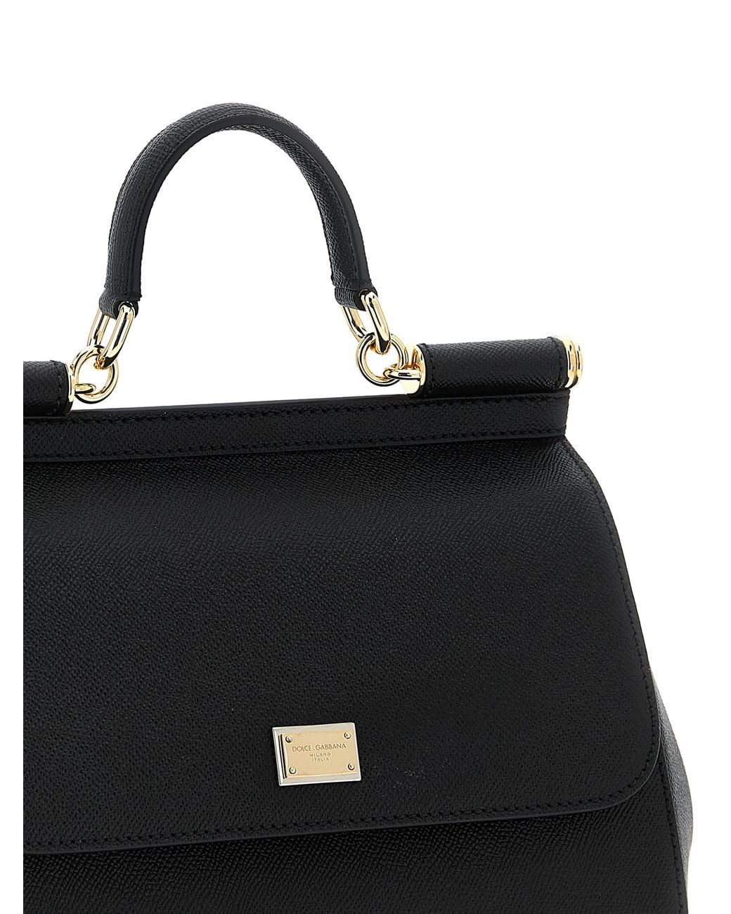 Dolce & Gabbana Black Dolce & Gabbana Sicily Top Handle Bag