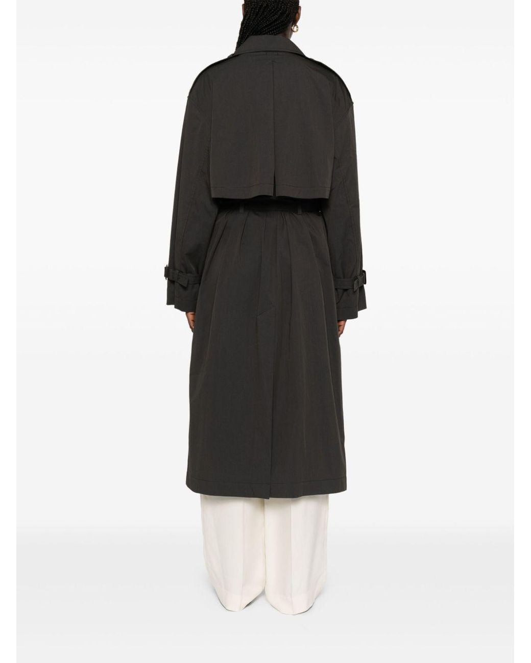 Totême  Black Cotton Blend Trench Coat