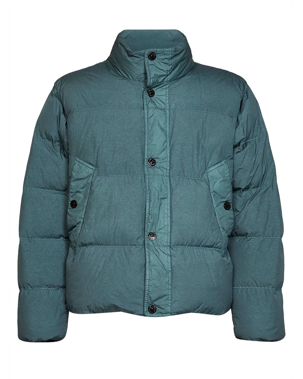 Stone Island Green Ocean Crinkle Reps Ny Down Jacket for men