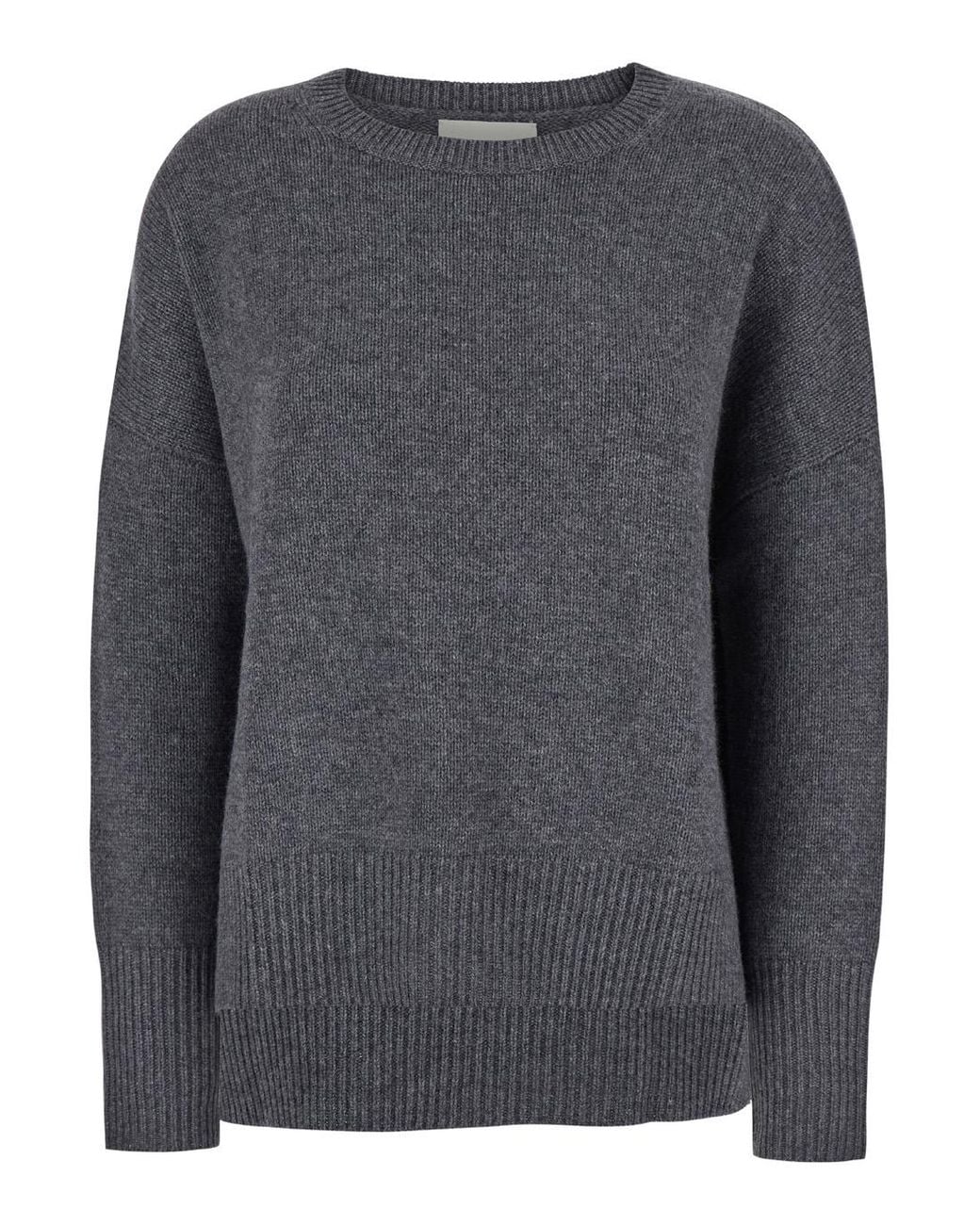 Lisa Yang Gray Sweater U-Neck Cashmere Knitted Tops
