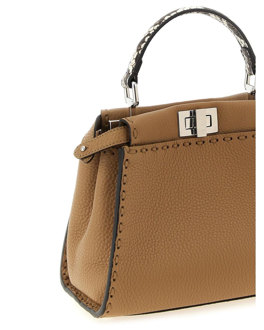 Fendi Brown Peekaboo Top Handle Bag