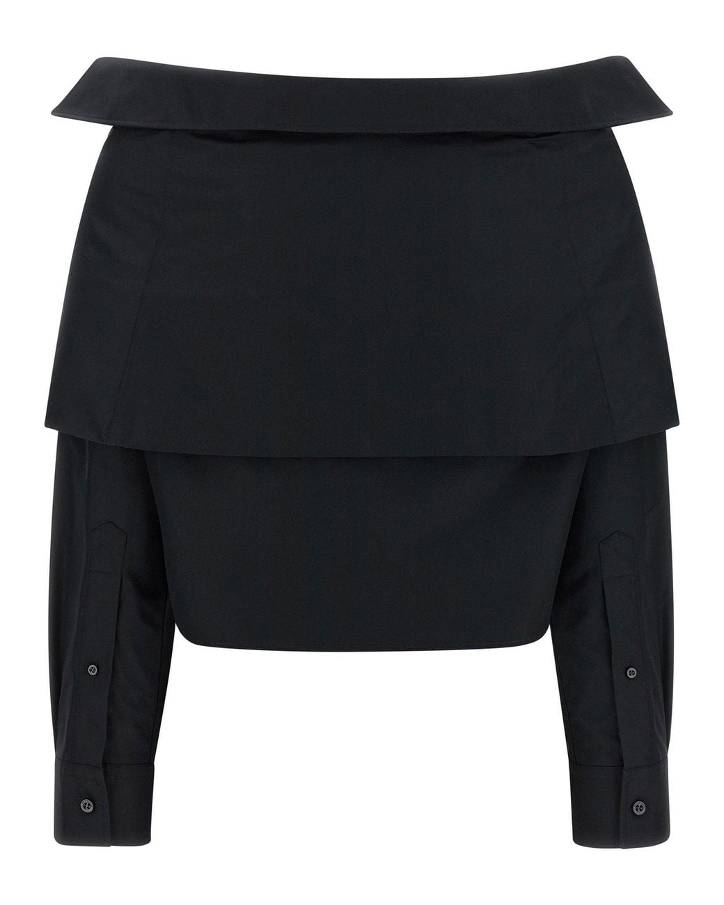 Wrapped Off Shoulder Balenciaga Off-The-Shoulder Crop Blouse in Black | Lyst