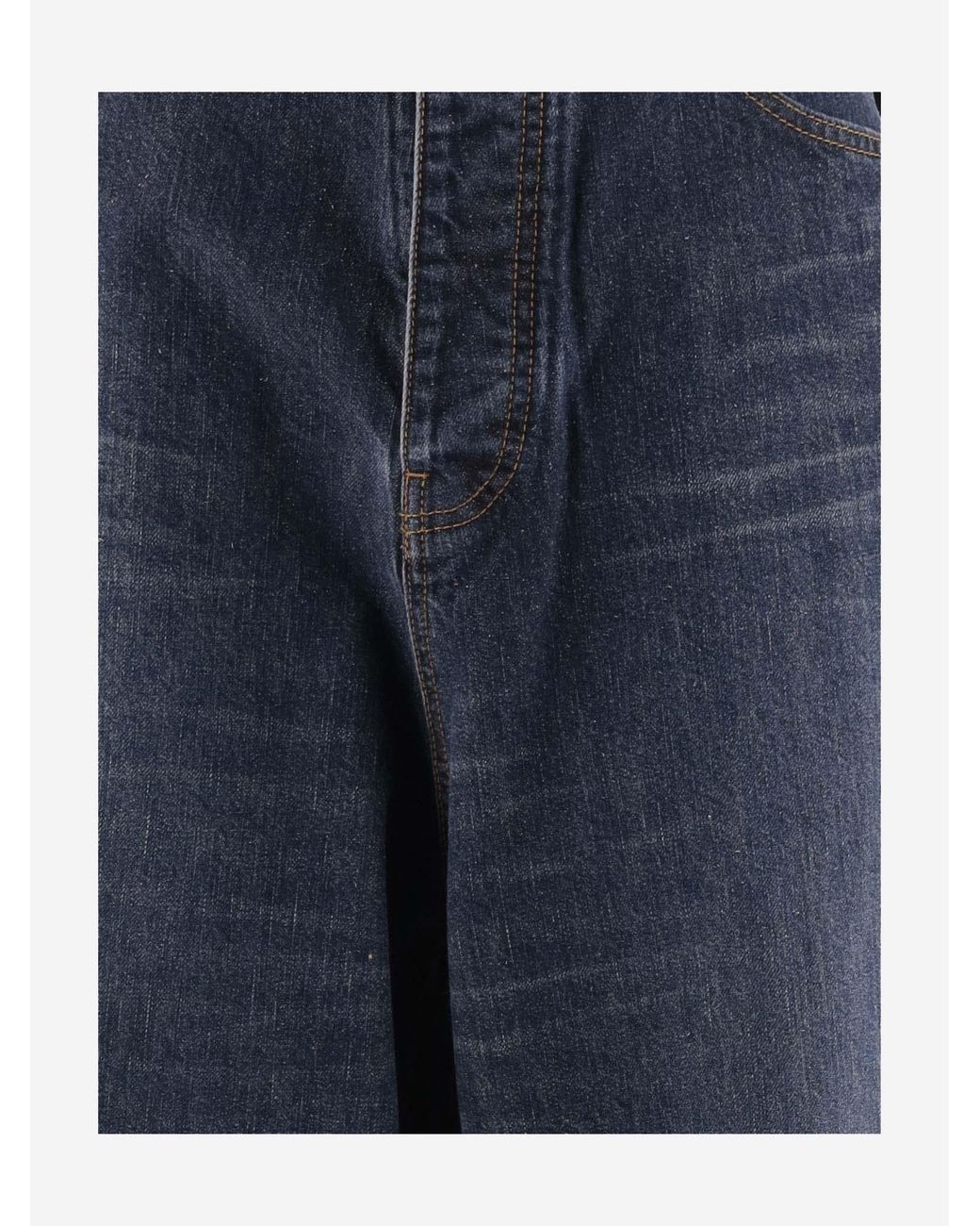 Balenciaga Blue Jeans Wide-Leg Cotton
