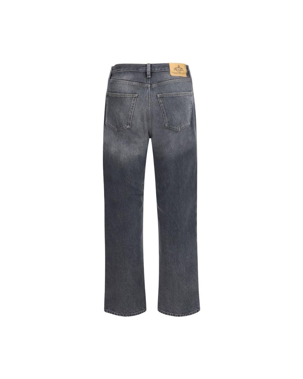 Prada Gray Cotton Relaxed Fit Jeans Clothing for men