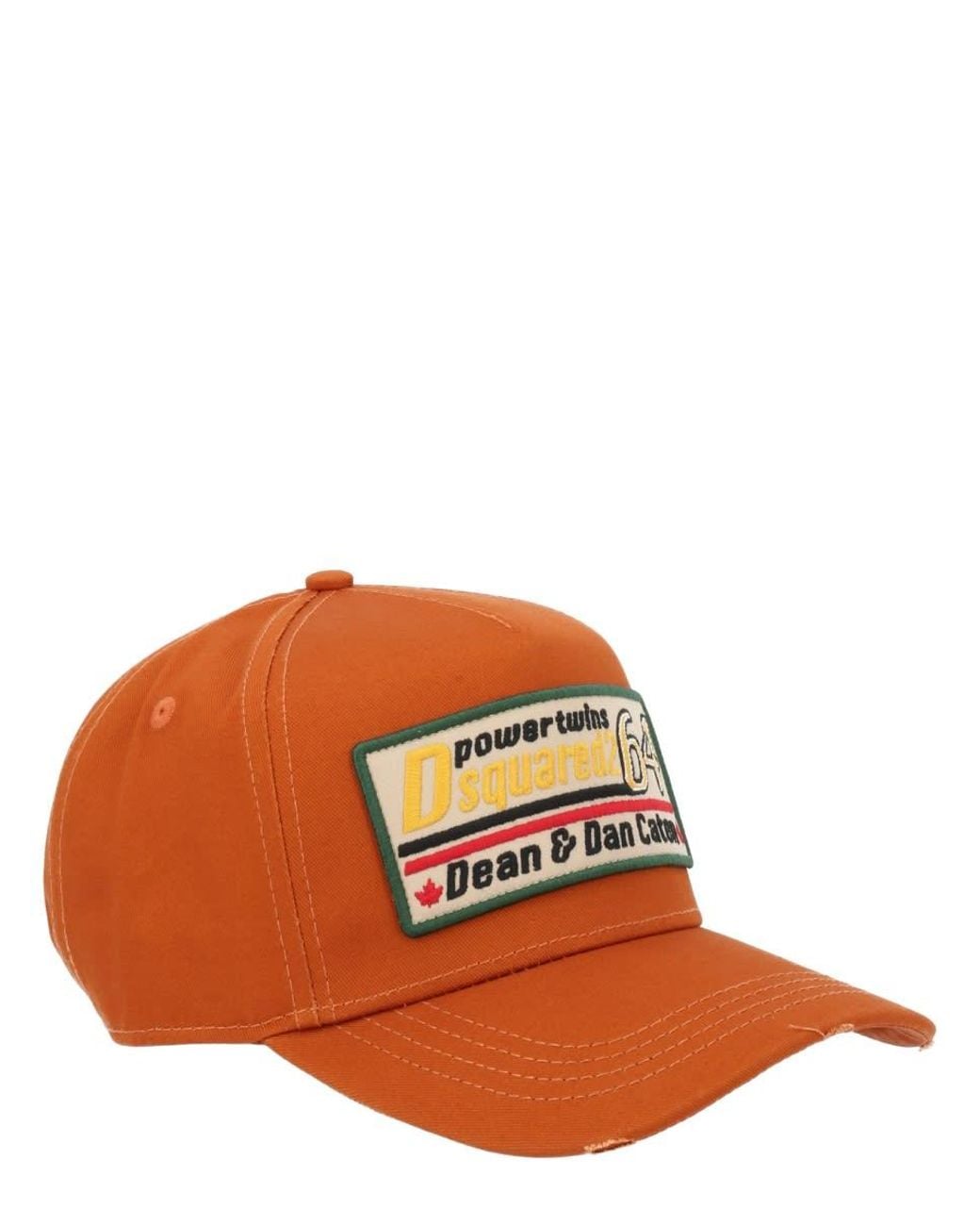 DSquared² Orange Dsquared Baseball Hat With Logo Patch for men