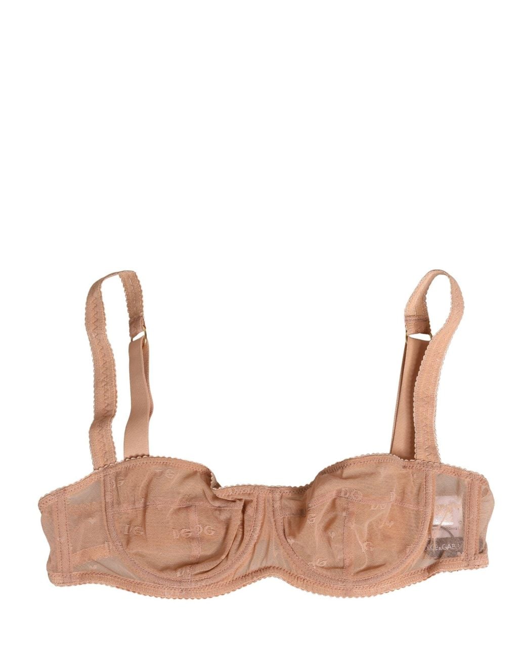 Dolce & Gabbana Natural Lace Mesh Underwire Balconnet Bra Underwear Elastane Nylon Clothing