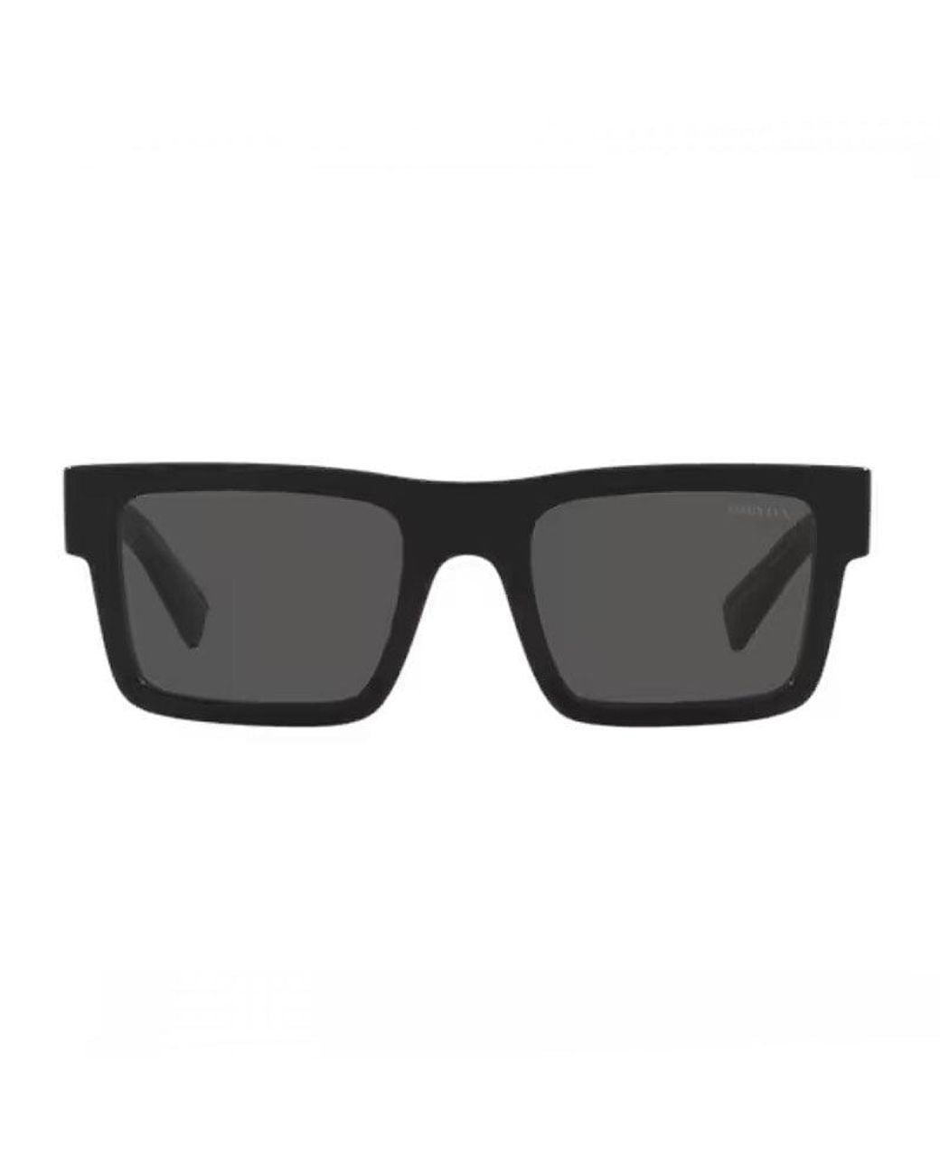 Prada Black Sunglasses Rectangle Full Rim, Frame And Dark Lens Pr19Ws1Ab5S0 for men