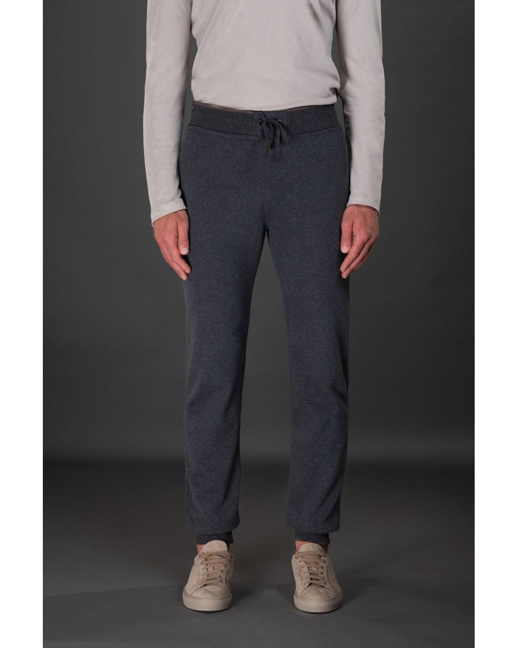 Moorer Black Dark Knit Trousers for men