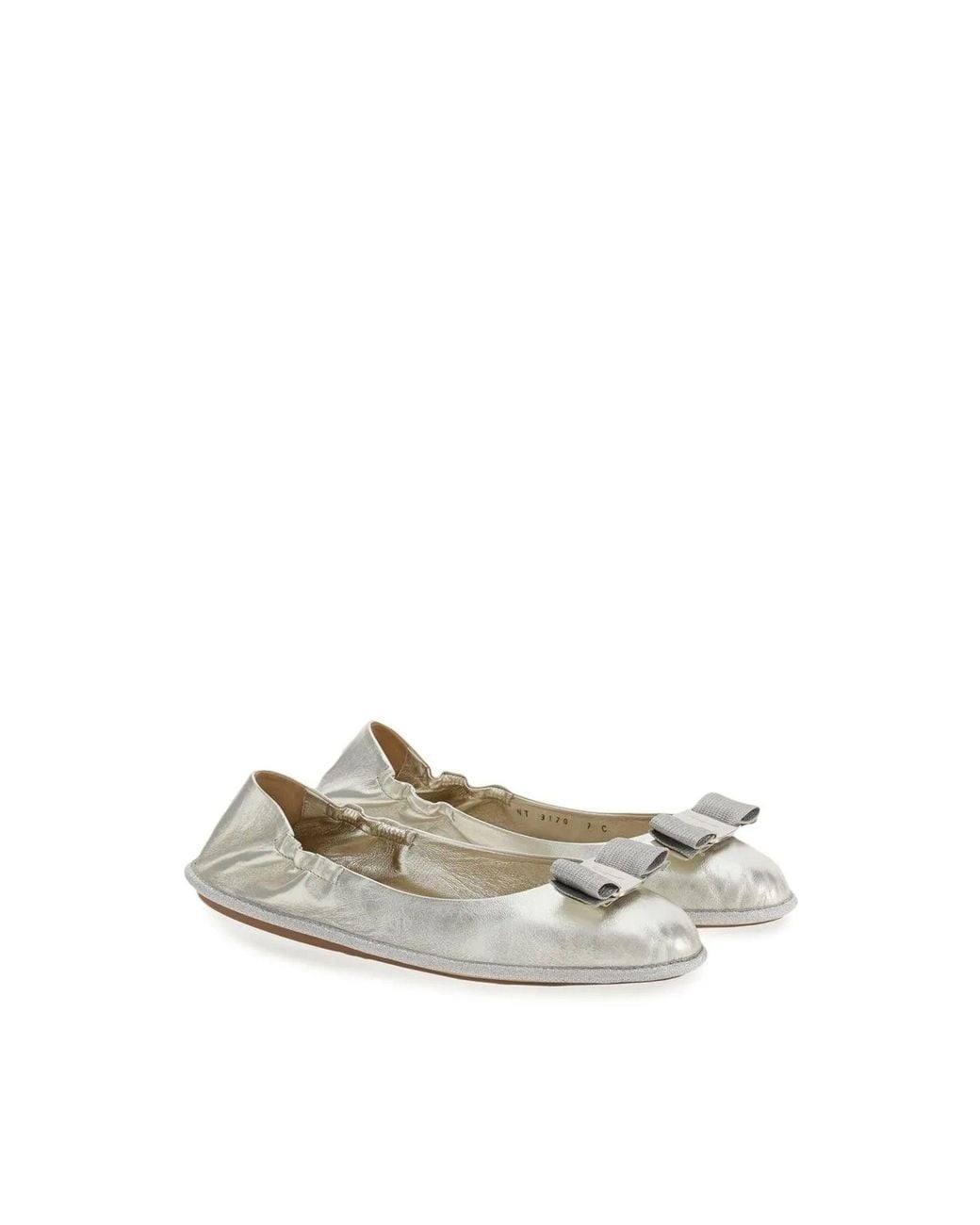 Ferragamo White Nomadic Stories Ballet Flats