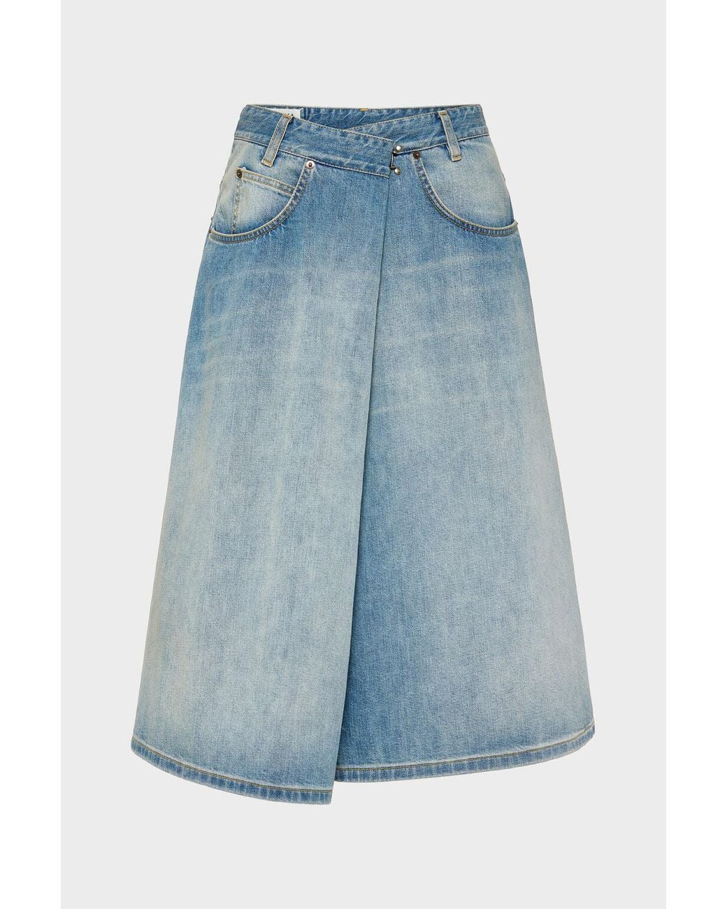 Maison Margiela Blue Maison Margiela Wrap Denim Skirt