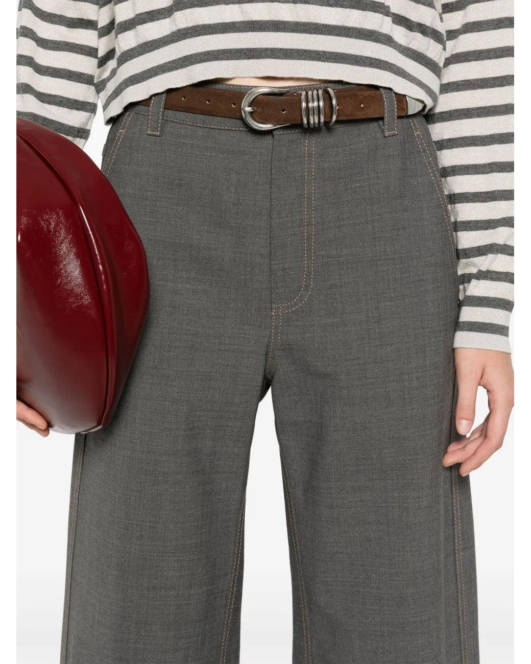 Brunello Cucinelli Gray Wool Casual Pants