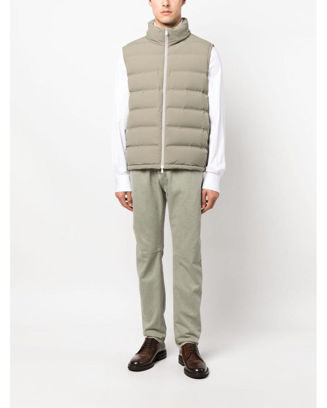 Brunello Cucinelli Natural Quilted Puffer Vest Clothing for men