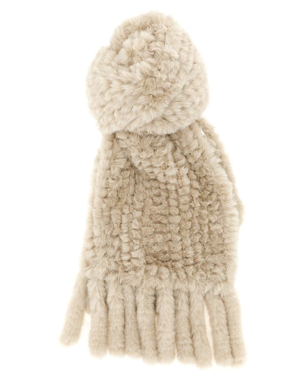 Pinko Natural Plush Fringed Scarf