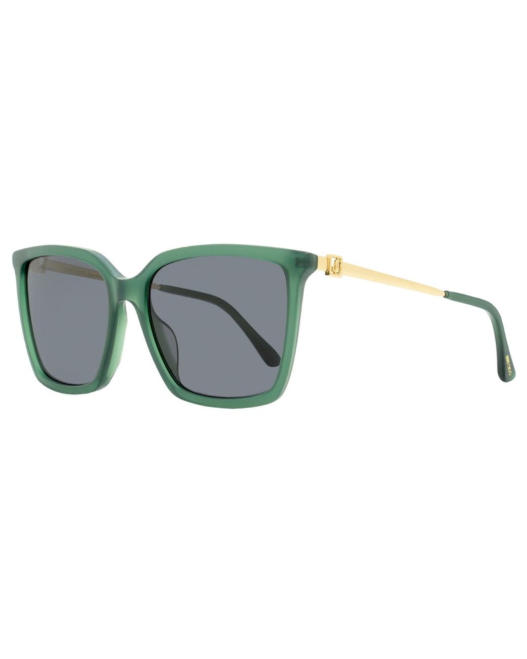Jimmy Choo Black Square Sunglasses Totta /g 1edir Green/gold 56mm
