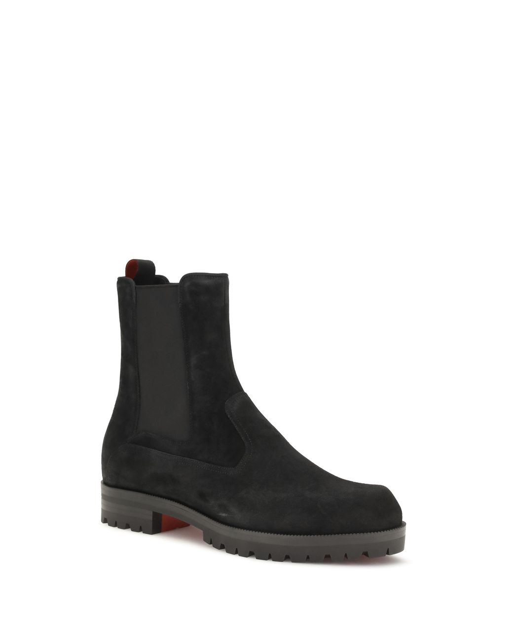 Christian Louboutin Black Cavernos Suede Chelsea Boots for men