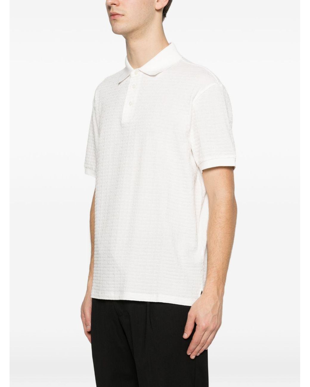Emporio Armani White Cotton Logo Polo for men