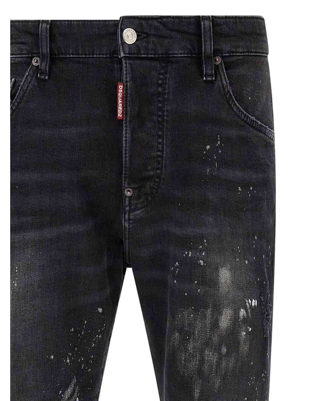 DSquared² Blue Splatter Paint Distressed Jeans for men