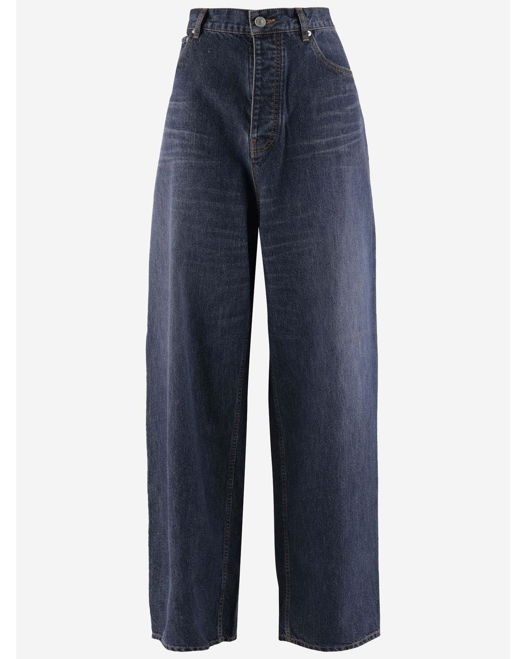 Balenciaga Blue Jeans Wide-Leg Cotton