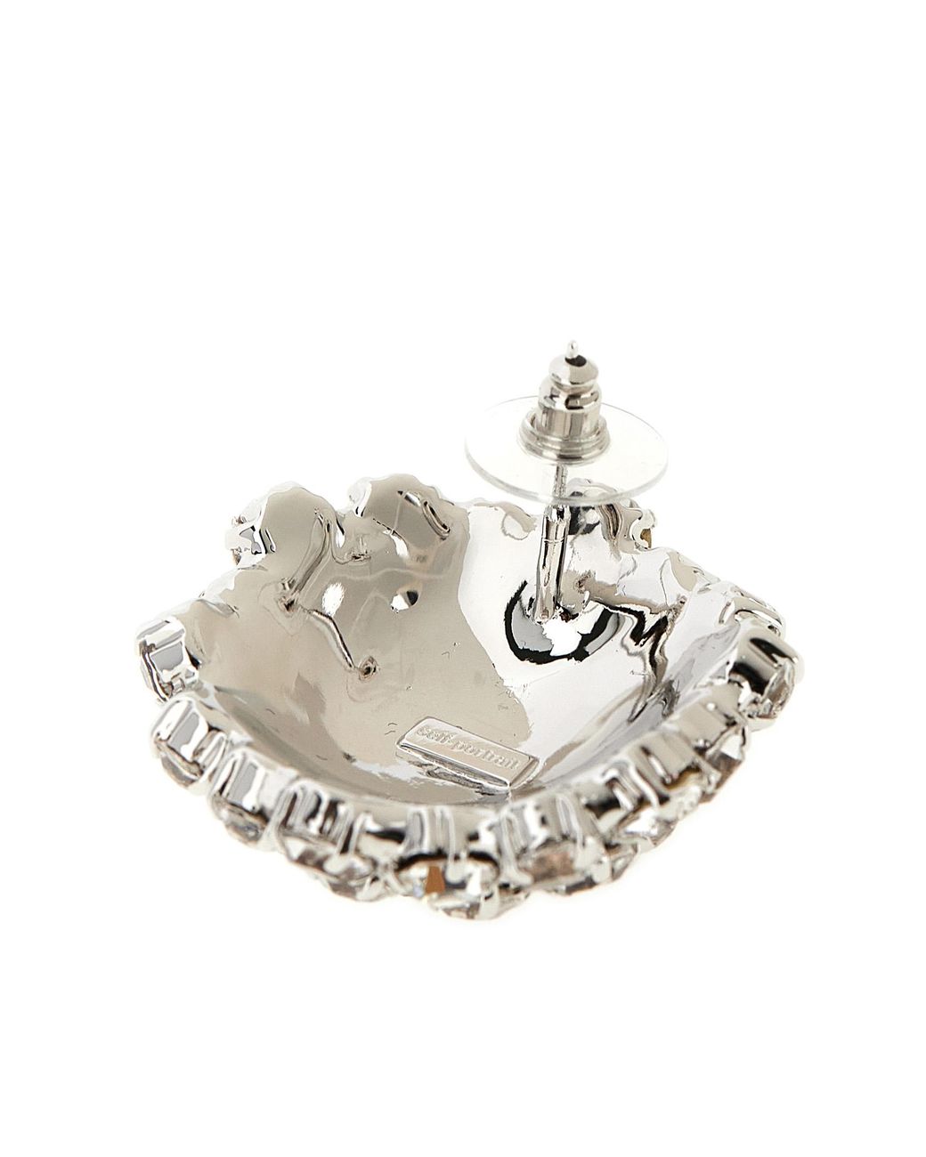 Self-Portrait White 'Crystal Flower' Earrings