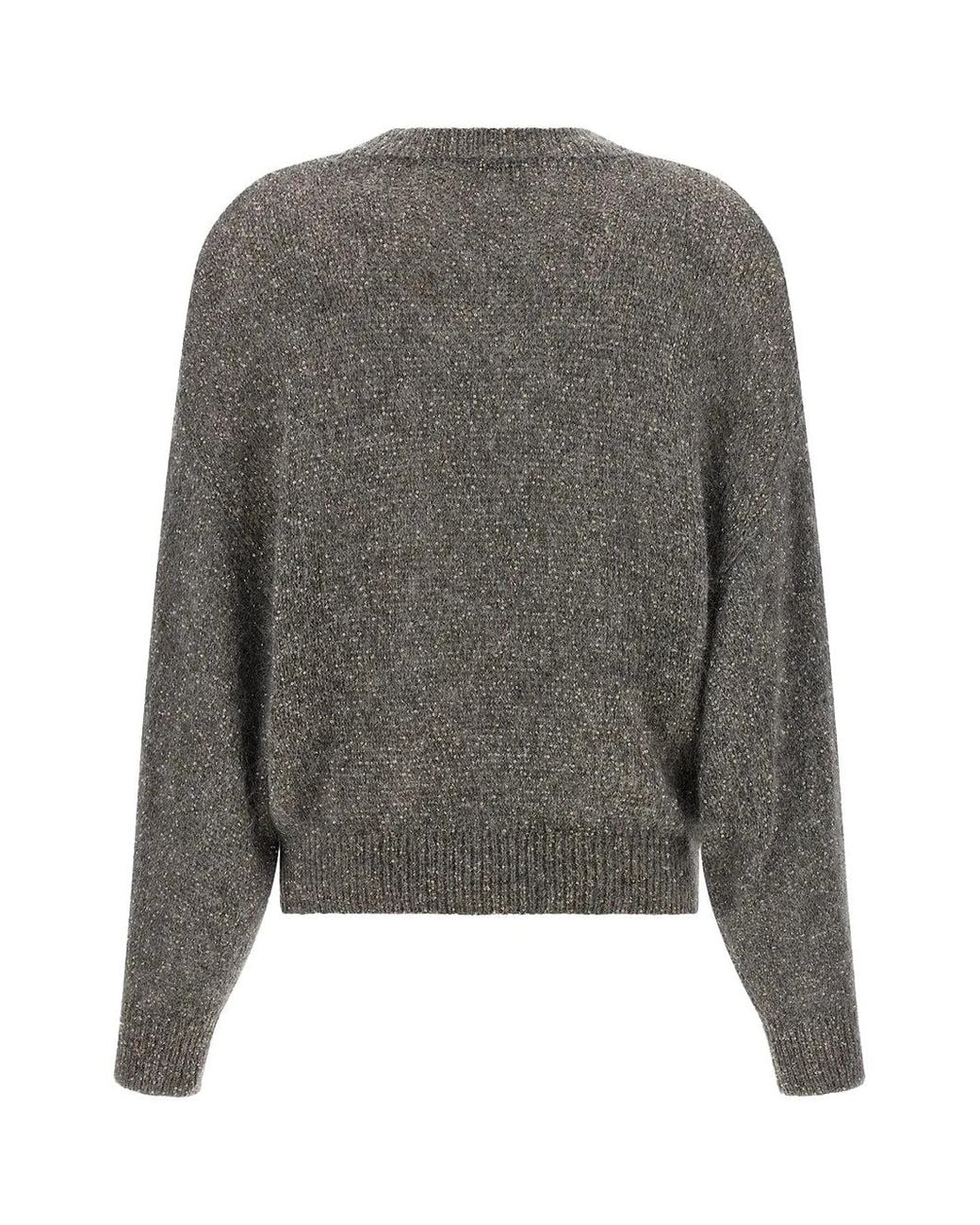 Brunello Cucinelli Gray Sequin Jumper