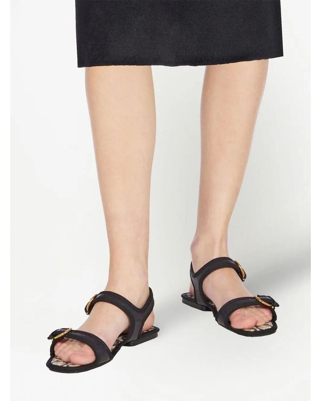 Ferragamo Black Nomadic Stories Sandals