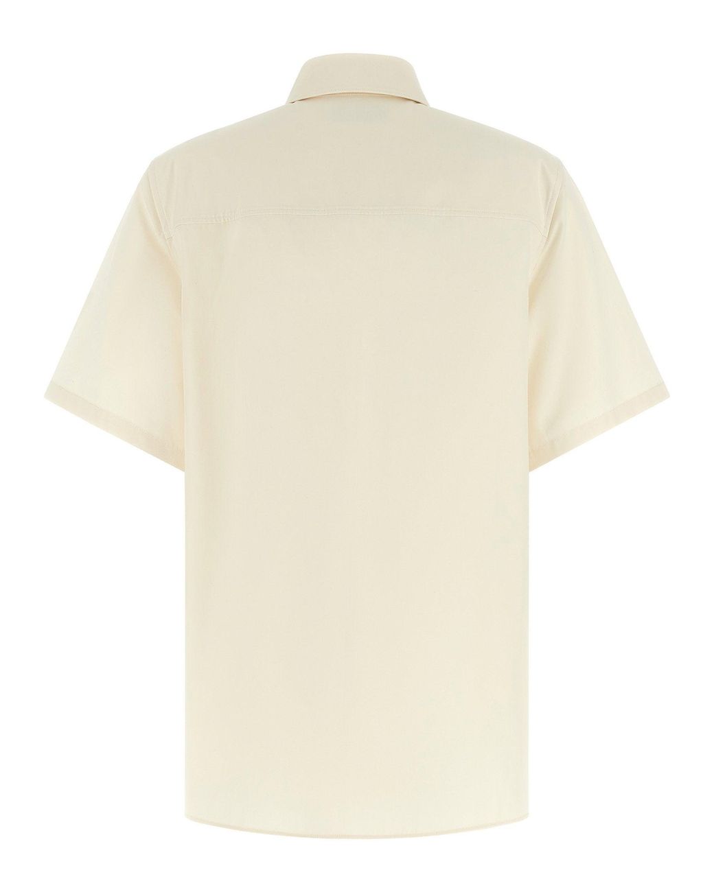 Ferragamo Natural Cotton-Silk Blend With Gancini Embroidery Shirt
