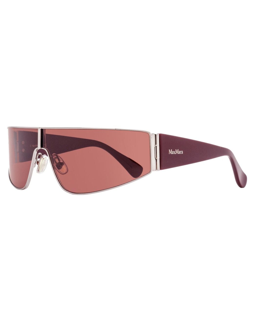 Max Mara Black Space Shield Sunglasses Mm0164 14S Ruthenium-Bordeaux 0Mm Plastic (Acetate)/Metal