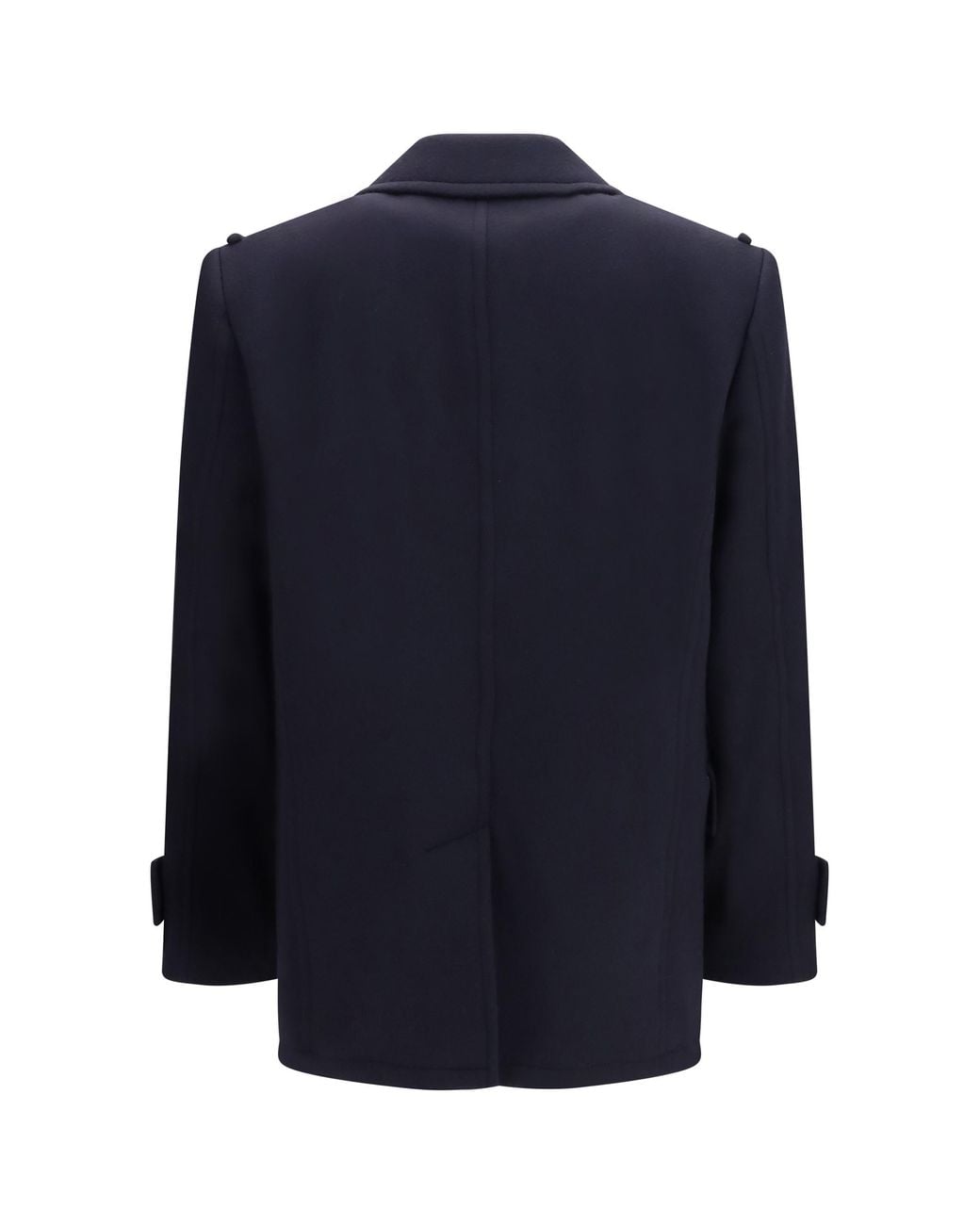 Burberry Blue Wool Cashmere Pea Coat for men