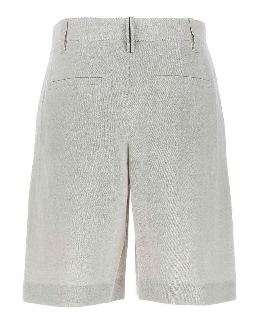 Brunello Cucinelli Gray Light Linen Blend Shorts