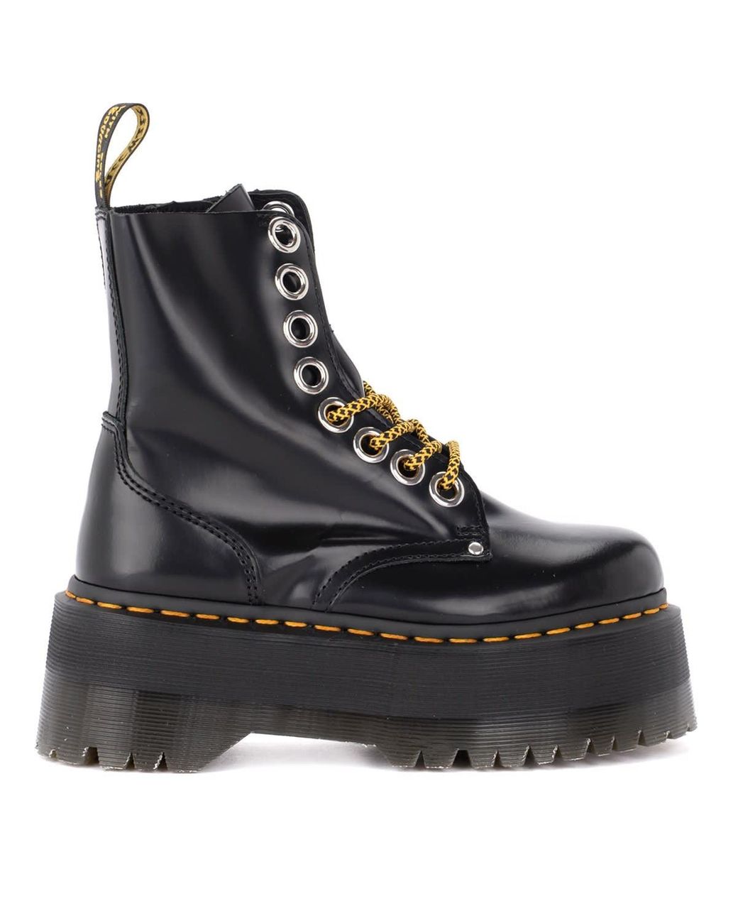 Dr. Martens Jadon Max Combat Boot Made Of Black Leather | Lyst