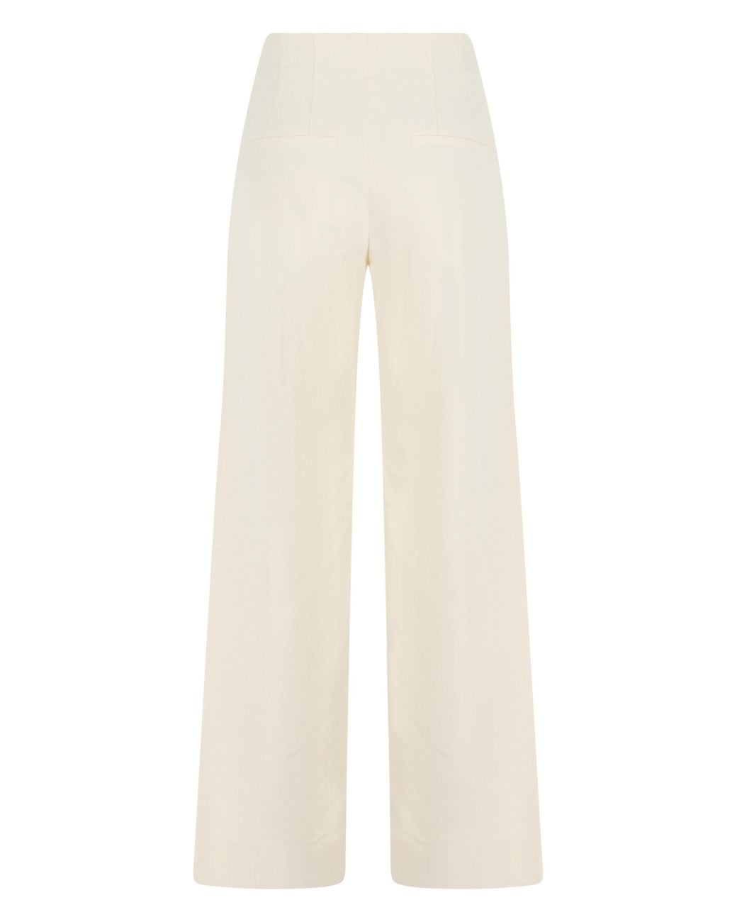 Veronica Beard White Trousers Wide-Leg Cotton