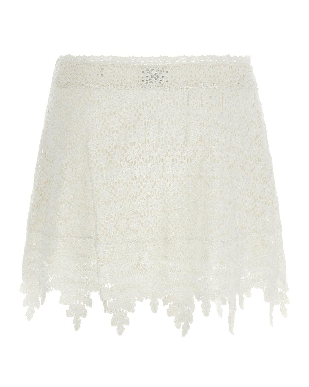 Isabel Marant White Crochet Cotton Skirt