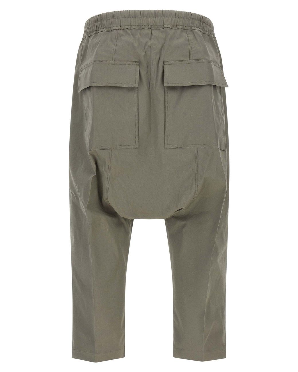 Rick Owens Green Drawstring Cropped Trousers