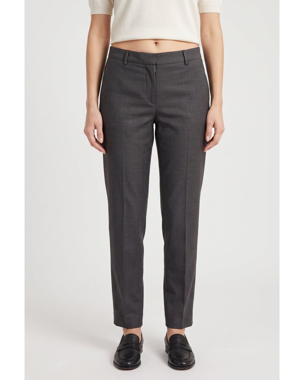Brunello Cucinelli Gray Dark Linen Blend Trousers
