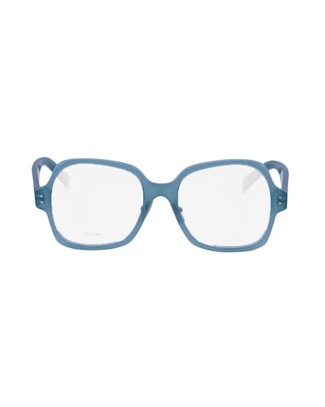 Céline Blue Eyeglasses Square Full Rim, Shiny Frame And Clear Demo Lens Cl50148F093