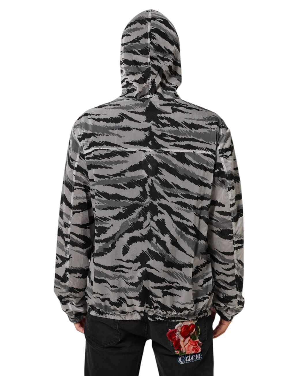Dolce & Gabbana Gray Camouflage Hooded Sweatshirt Jacket Clothing for men