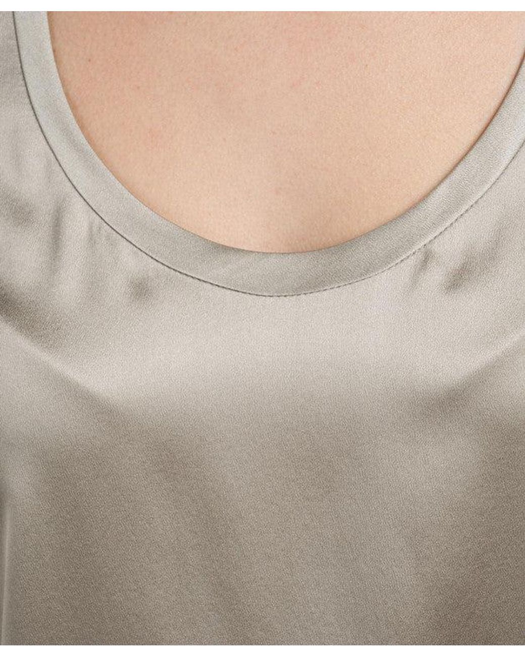Brunello Cucinelli Gray Light Silk Sleeveless Shirt