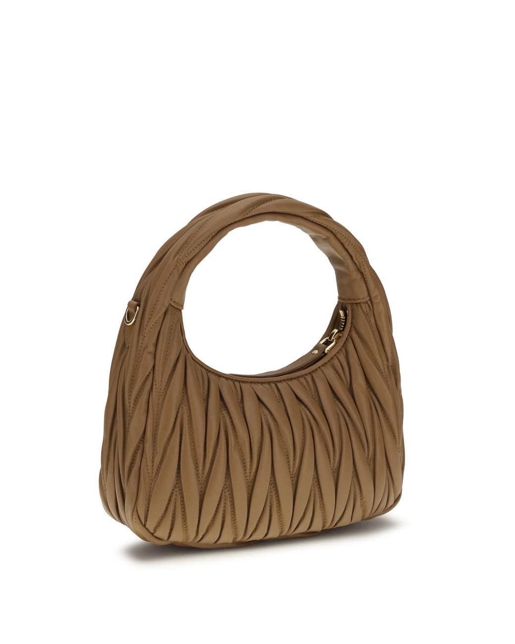 Miu Miu Metallic Hobo Handbag Wandler Calf Leather Shoulder Bags
