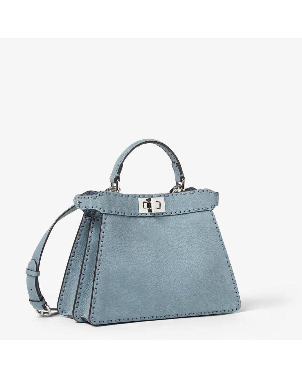 Fendi Blue Fendi Peekaboo Top Handle Bag