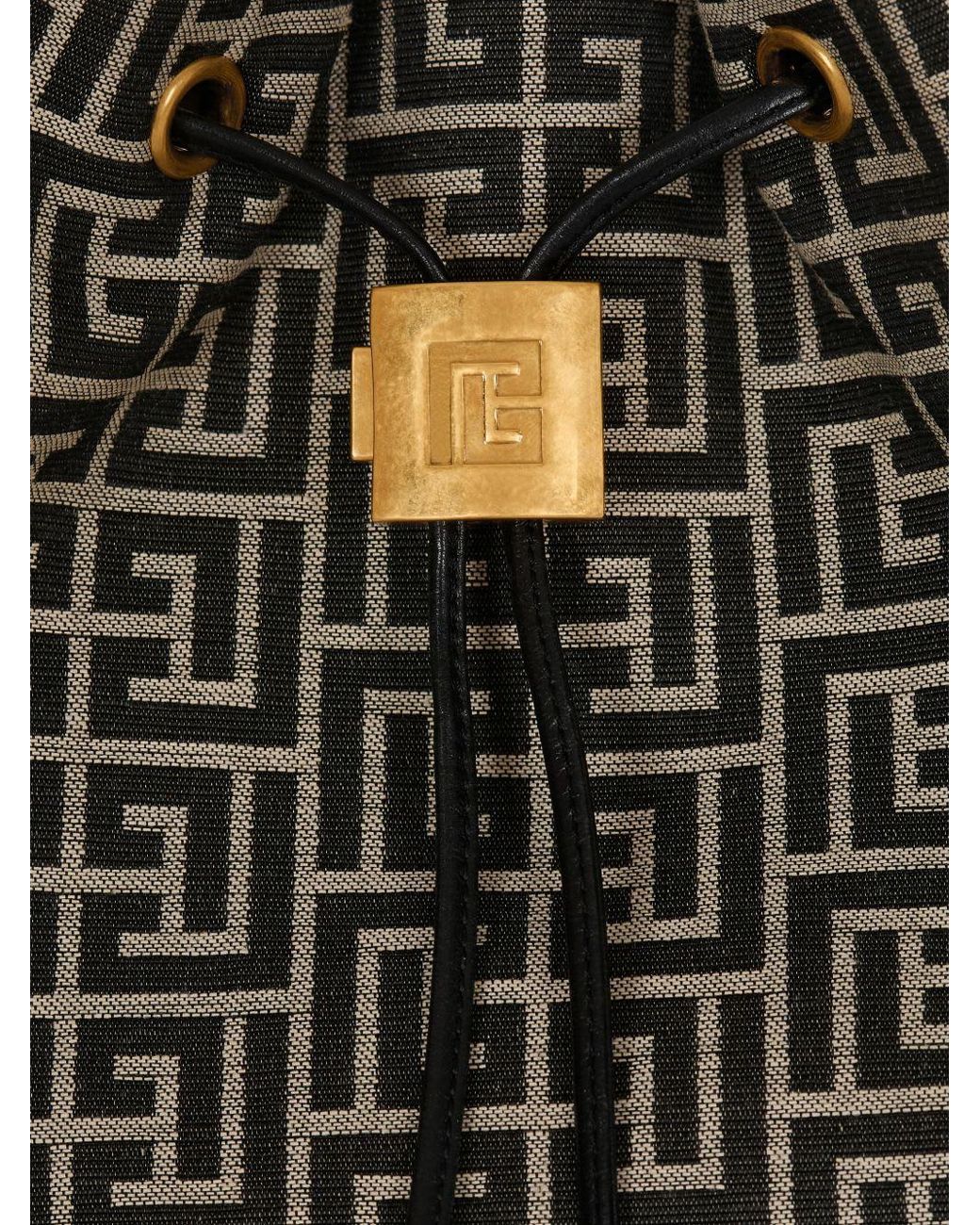 Balmain Black Sync Monogram Backpack