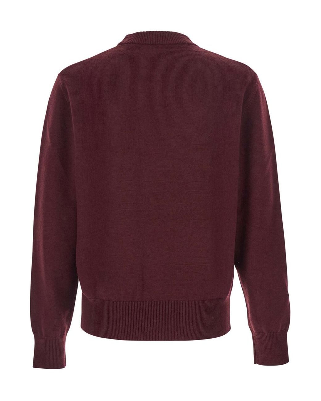 sunflower Red Crew Neck Sweater With Dropped Shoulder for men