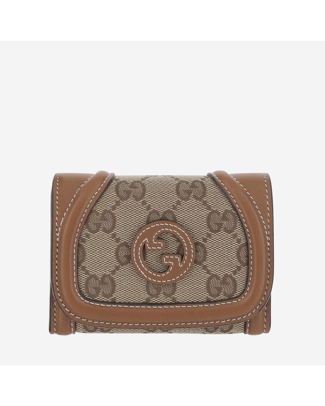 Gucci Brown Blondie Card Holder, Polyester Wallets & Purses