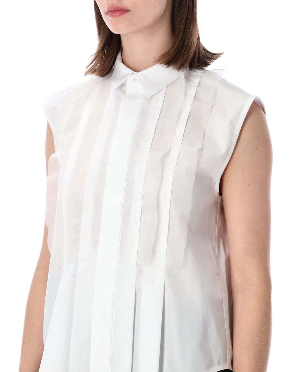 Sacai White Sleeveless Shirt Polyester