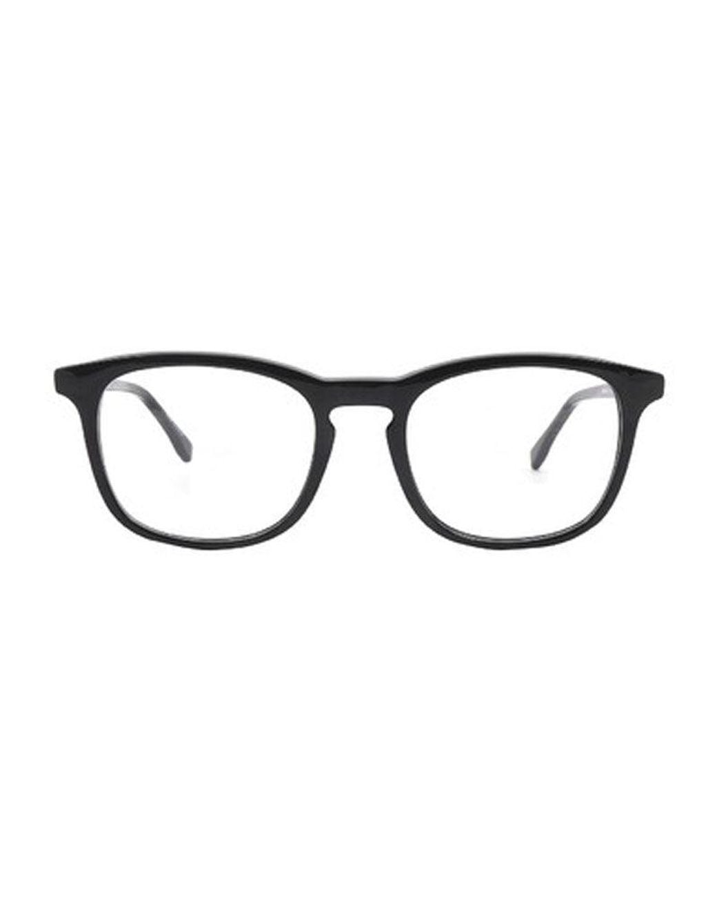 Lacoste Black Eyeglasses Round Full Rim, Shiny Frame And Clear Demo Lens Lens L2889N001