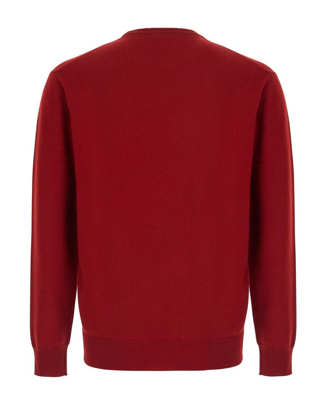 Le Plain Red Cashmere Round-Neck Sweater Top for men